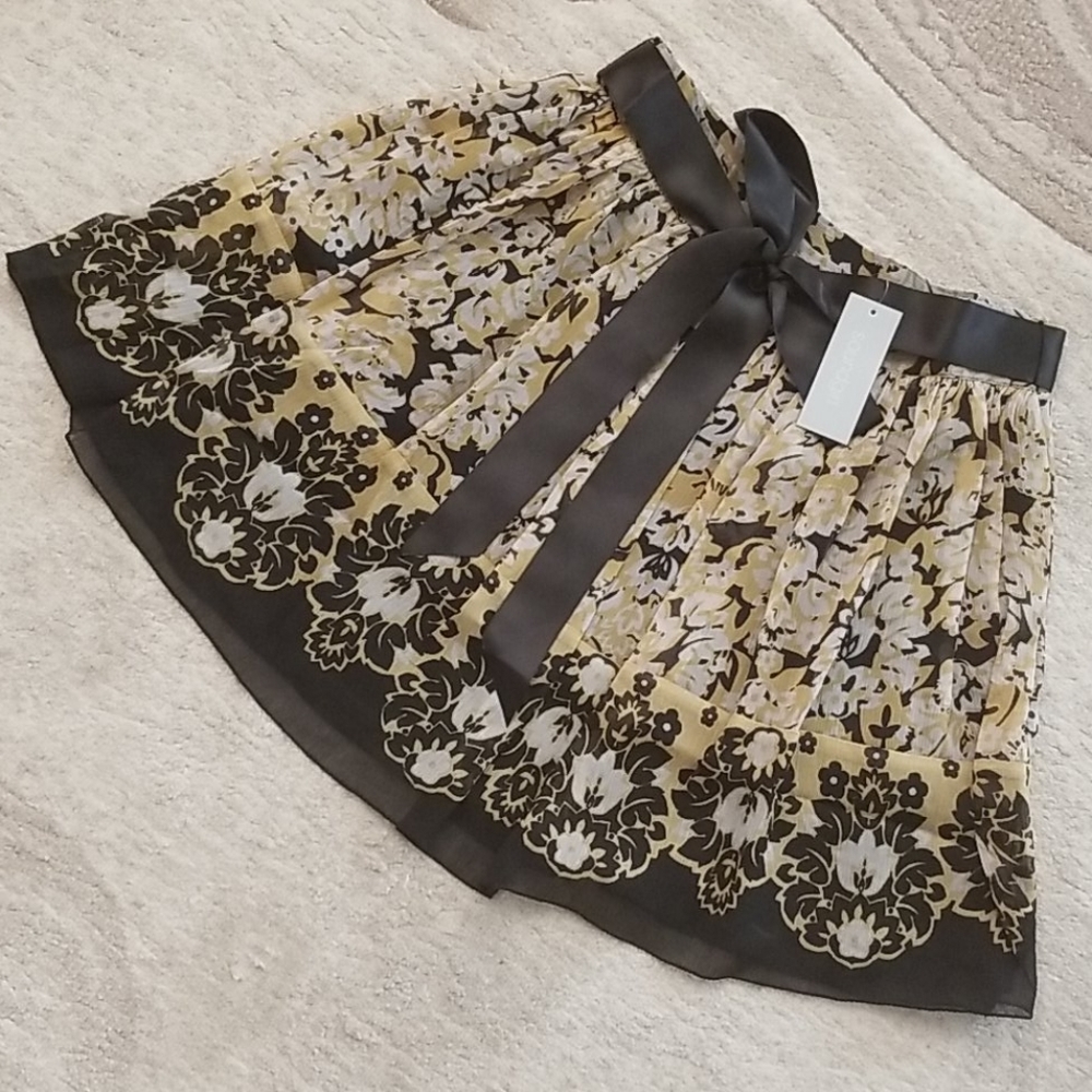 Women's Skirt, Pleated Floral Print Lined Skirt by Soundgirl